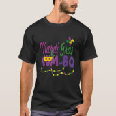 Happy Mardi Gras Mum Bo Funny Carnival Mask Beeld T-shirt (Voorkant)