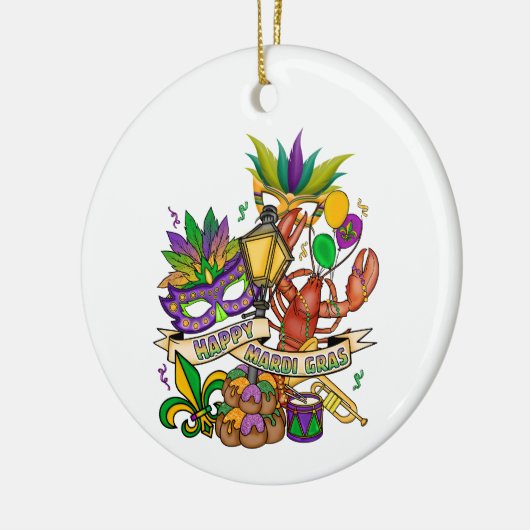 Happy Mardi Gras-Ornament Keramisch Ornament (Links)