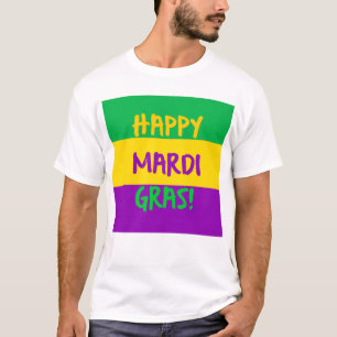 Happy Mardi Gras Paars Green en Gold T-shirt
