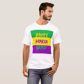 Happy Mardi Gras Paars Green en Gold T-shirt (Voorkant volledig)