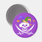 Happy Mardi Gras Pirate Magneet (Voorkant / Achterkant)