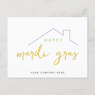 Happy Mardi Gras Realty House Briefkaart