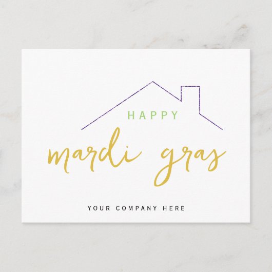 Happy Mardi Gras Realty House Briefkaart (Voorkant)