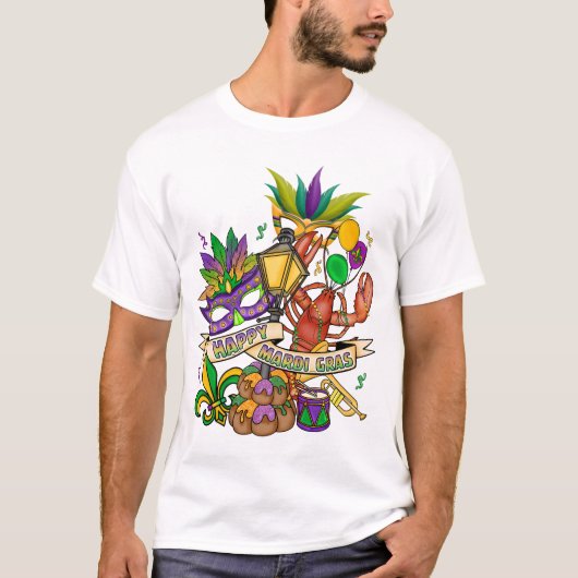 Happy Mardi Gras T-Shirt (Voorkant)