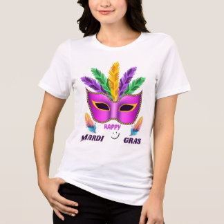 Happy Mardi Gras T-Shirt voor Dames