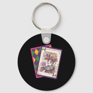 Happy Mardi Gras Tarot Kaart Louisiana Mardi Gras Sleutelhanger