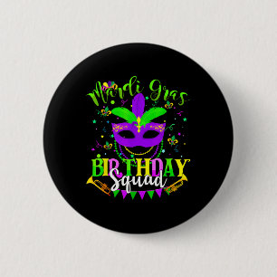 Happy Mardi Gras Verjaardag Mardi Gras Squad Trip Ronde Button 5,7 Cm