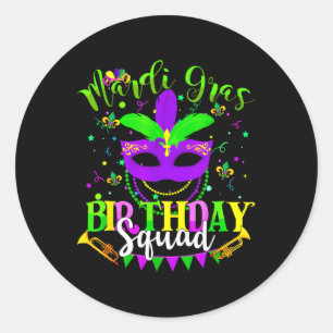 Happy Mardi Gras Verjaardag Mardi Gras Squad Trip Ronde Sticker