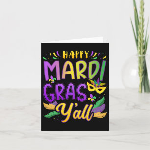 Happy Mardi Gras Y'all met masker voor New Orleans Kaart