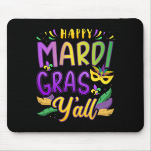 Happy Mardi Gras Y'all met masker voor New Orleans Muismat