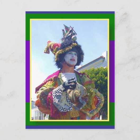 Happy Mardis Gras clown Briefkaart (Voorkant)