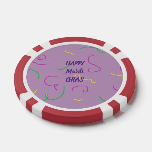 Happy Marfi Gras Poker Chip (Enkel)
