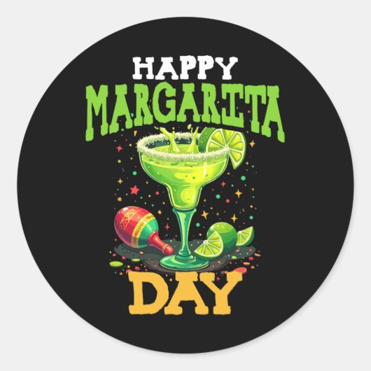 Happy Margarita Day Cinco De Mayo Ronde Sticker (Voorkant)