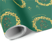 Happy Marriage ceremony green Cadeaupapier (Rol Hoek)