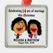 Happy Marriage Christmas Cartoon Metalen Ornament (Voorkant)
