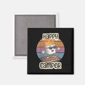 Happy Marshmallow Camper Schattigee Meisjes Kinder Magneet (Voorkant / Achterkant)