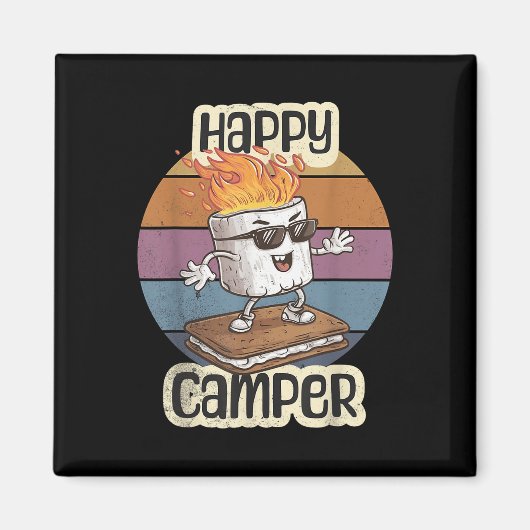 Happy Marshmallow Camper Schattigee Meisjes Kinder Magneet (Voorkant)