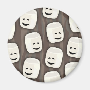 Happy Marshmallow Friends Pattern Magneet