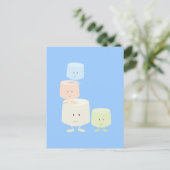 Happy marshmallows briefkaart (Staand voorkant)