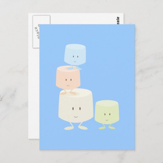 Happy marshmallows briefkaart (Voorkant / Achterkant)