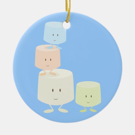 Happy marshmallows keramisch ornament (Voorkant)