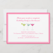 Happy Martinis Milestone Birthday Party Invitation Kaart (Achterkant)