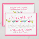 Happy Martinis Milestone Birthday Party Invitation Kaart (Voorkant / Achterkant)
