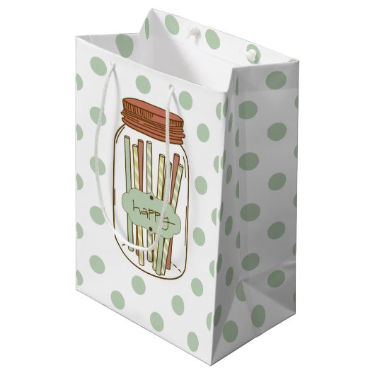 Happy Mason-pot en riettas Medium Cadeauzakje (Voorkant Gekanteld)
