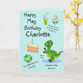 Happy May Birthday Gevouwen Wenskaart Kaart (Gele Bloem)