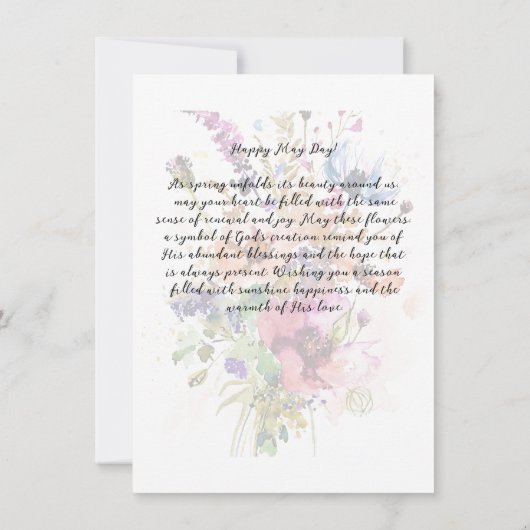 Happy May Day aangepaste bloemen Kaart (Achterkant)