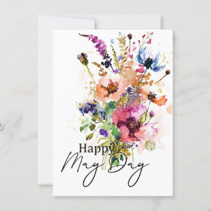 Happy May Day aangepaste bloemen Kaart