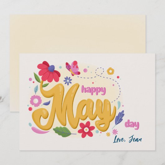 Happy May Day Kaart (Voorkant / Achterkant)