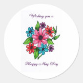 Happy May Day Ronde Sticker (Voorkant)