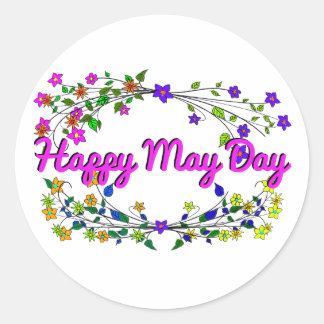 Happy May Day Ronde Sticker