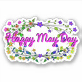 Happy May Day Sticker (Voorkant)