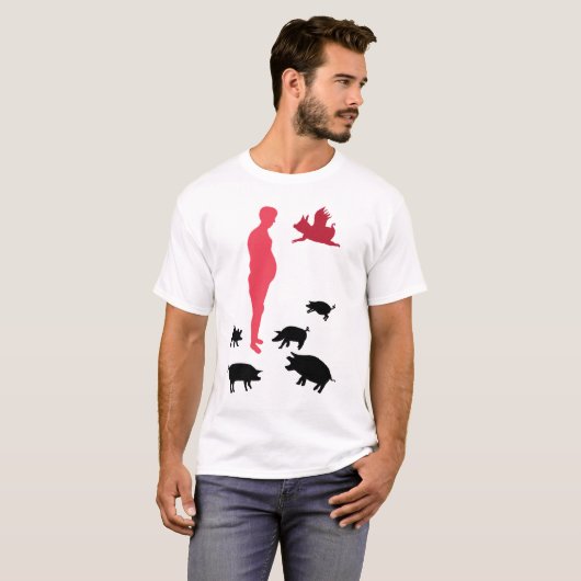 Happy Meal Heren Basic T-Shirt, Wit T-shirt (Voorkant volledig)