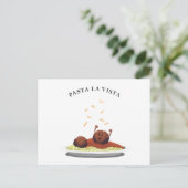 Happy Meatball "Pasta La Vista!" Briefkaart (Staand voorkant)