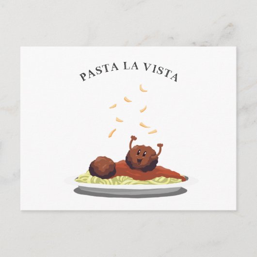 Happy Meatball "Pasta La Vista!" Briefkaart (Voorkant)