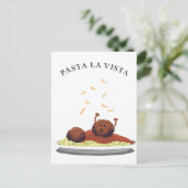 Happy Meatball "Pasta La Vista!" Briefkaart (Staand voorkant)