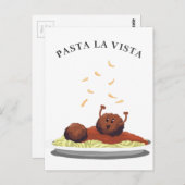 Happy Meatball "Pasta La Vista!" Briefkaart (Voorkant / Achterkant)