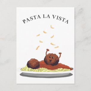 Happy Meatball "Pasta La Vista!" Briefkaart