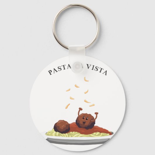 Happy Meatball "Pasta La Vista!" Sleutelhanger (Voorkant)