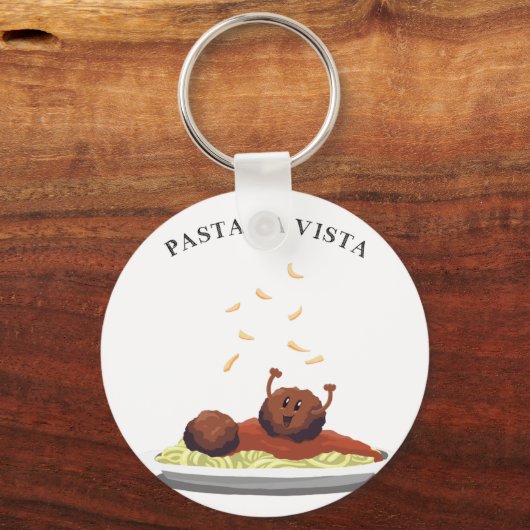 Happy Meatball "Pasta La Vista!" Sleutelhanger (Voorkant)