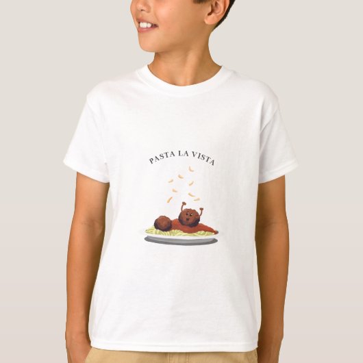 Happy Meatball "Pasta La Vista!" T-shirt (Voorkant)