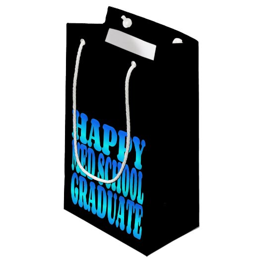 Happy Med School Afstuderen Klein Cadeauzakje (Voorkant Gekanteld)