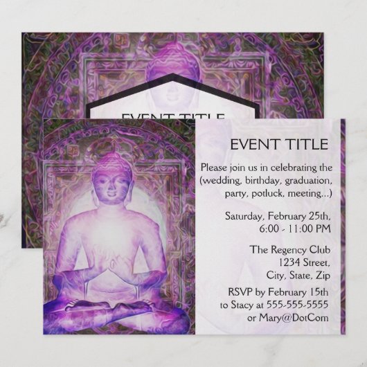 Happy Meditating Buddha Kaart (Voorkant / Achterkant)