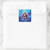 Happy Meditating Buddha Vierkante Sticker (Tas)