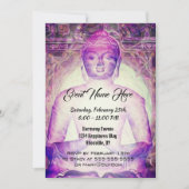 Happy Meditating Paarse Buddha Kaart (Voorkant)