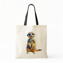 Happy Meerkat Canvas tas olieverfstijl