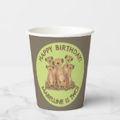 Happy meerkats gepersonaliseerde cartoon papieren bekers (Achterkant)